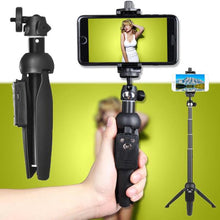 Load image into Gallery viewer, YUNTENG 9928 2-in-1 Mini Tripod Selfie Stick Phone Holder Remote Control for Camera Go Pro Phone up to Size 6.5&quot;

