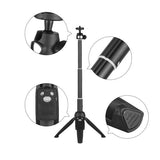 YUNTENG 9928 2-in-1 Mini Tripod Selfie Stick Phone Holder Remote Control for Camera Go Pro Phone up to Size 6.5"