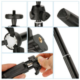 YUNTENG 9928 2-in-1 Mini Tripod Selfie Stick Phone Holder Remote Control for Camera Go Pro Phone up to Size 6.5"