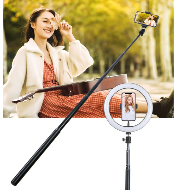 2 in 1 Selfie Tripod, 160cm Ultra-long Extendable with Tripod Stand & 360° Multi Angle Phone Holder