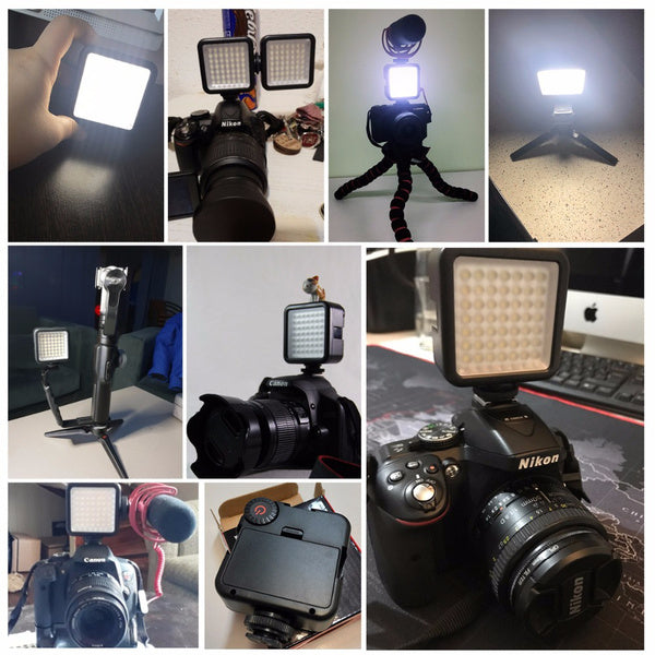 W49 Dimmable Mini LED Video Light Photography Light for Cameras Smart Phones (AA Battery Power)