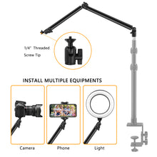 Load image into Gallery viewer, Camera Desk Mount Stand with Detachable Magic Arm for DSLR Camera/Fill Lights/Phone/Tablet
