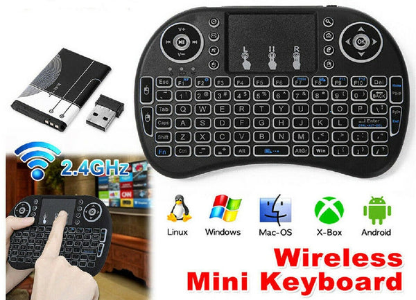 Wireless 2.4Ghz Mini Keyboard with Touch Pad with LED Back Light