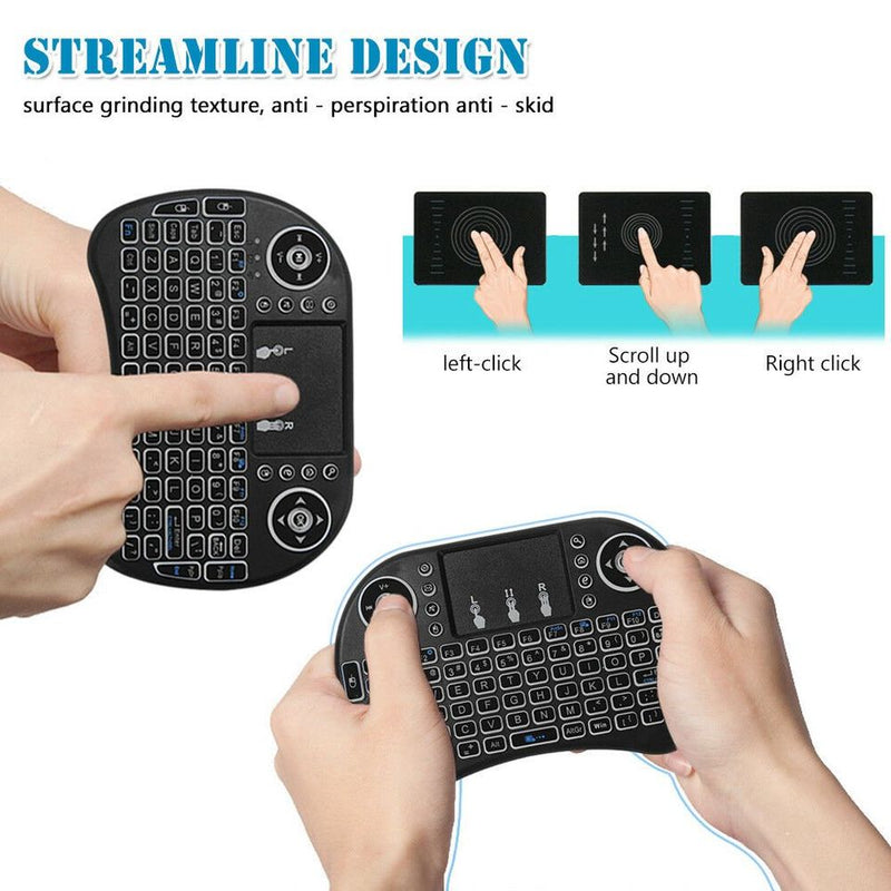 Wireless 2.4Ghz Mini Keyboard with Touch Pad with LED Back Light