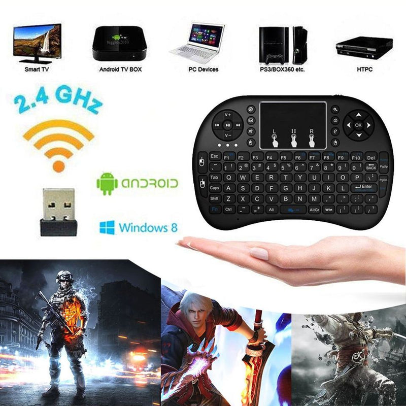 Wireless 2.4Ghz Mini Keyboard with Touch Pad with LED Back Light