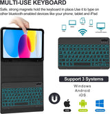 Bluetooth Wireless Keyboard with 7 LED Backlight and Protective Case  for iPad 10th Generation 10.9" inch