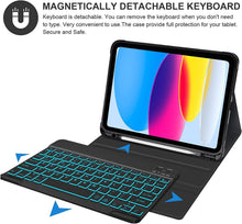 Load image into Gallery viewer, Bluetooth Wireless Keyboard with 7 LED Backlight and Protective Case  for iPad 10th Generation 10.9&quot; inch
