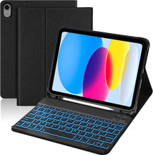 Load image into Gallery viewer, Bluetooth Wireless Keyboard with 7 LED Backlight and Protective Case  for iPad 10th Generation 10.9&quot; inch
