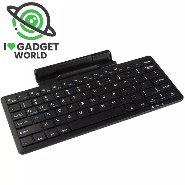 Universal Bluetooth Wireless Keyboard with Stand Built In Rechargeable Battery for Phone & Tablet