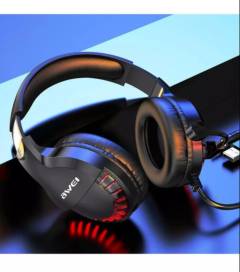 AWEI ES770i Wired Led Gaming Headphone With Microphone Stereo 7.1 Bass Sound Phone/Tablet/PS4/5/PC
