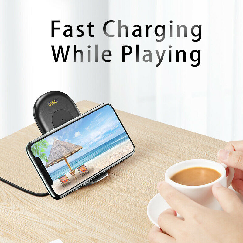 REMAX 15W QI Wireless Charger Fast Charging Phone Holder Desk Stand for Apple Android